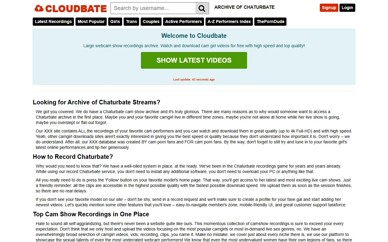 Screenshot: Cloudbate Screenshot of Cloudbate