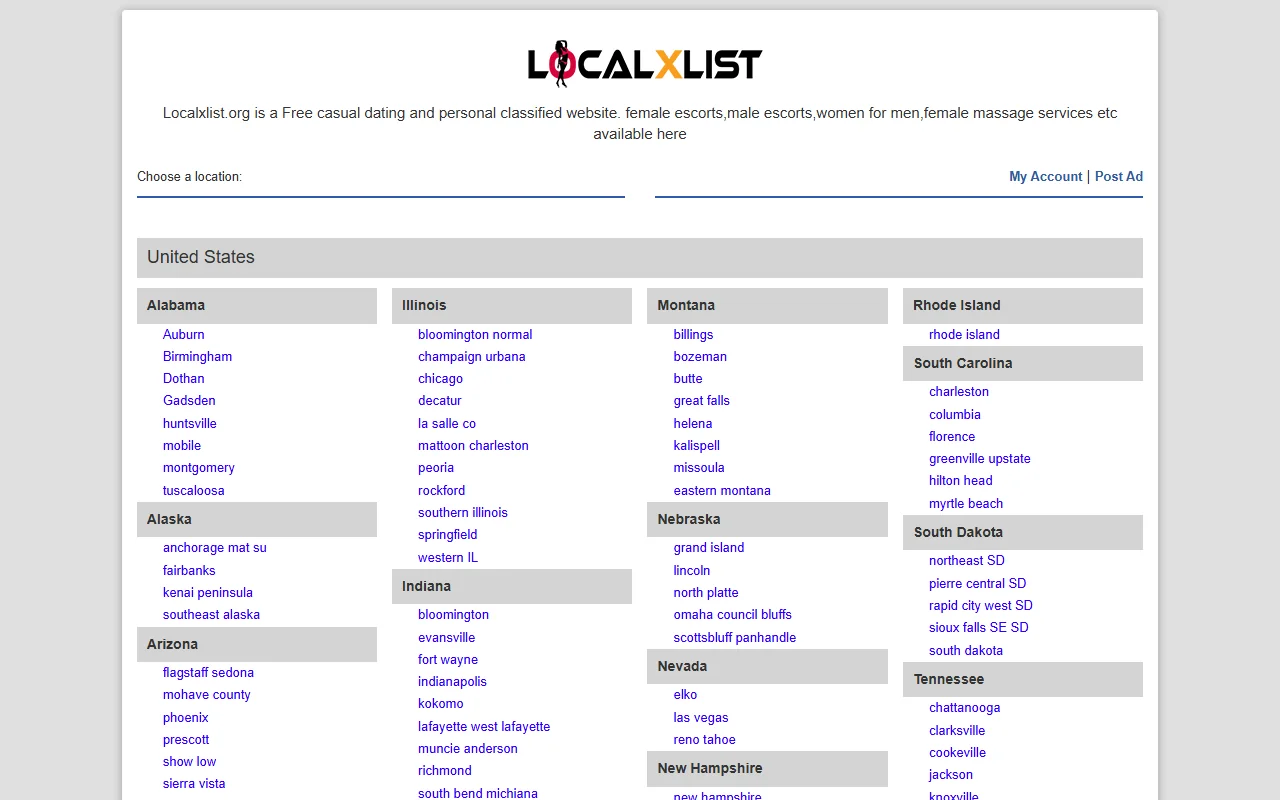 Screenshot of Localxlist